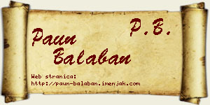 Paun Balaban vizit kartica